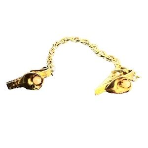 1950’s Vintage Goldtone Sweater Clip with Faux Pearls , 7.5” Long